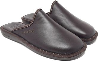 Nordikas Mens House Slippers Top Line 131 Leather, brown (moka), 10.5 UK