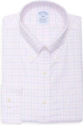 Brooks Brothers Regular Fit Non-Iron Stretch Cotton Oxford Dress Shirt in Pinkwp at Nordstrom Rack, Size 15.5 - 34