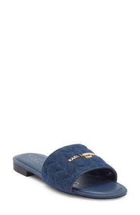 Karl Lagerfeld Cati Quilted Slide Sandal in Blue at Nordstrom Rack, Size 7.5