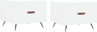 vidaXL Coffee Tables 2 pcs White 50x50x40 cm Engineered Wood Vidaxl