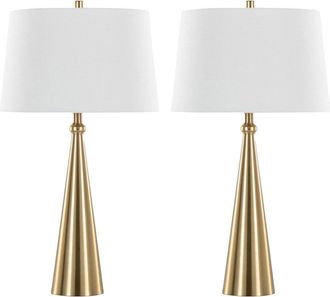 LumiSource Set of 2 Cone 30in Metal Table Lamps