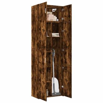 Berkfield Home Storage Cabinet Smoked Oak 70x42.5x225 cm Engineered Wood in Brown