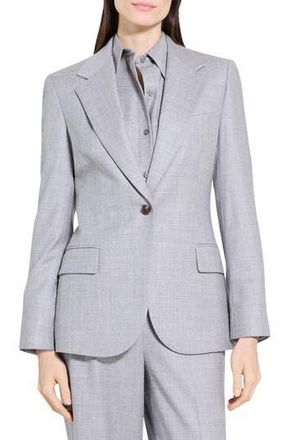 Theory Lynnia Sleek Virgin Wool Blazer in New Light Heather at Nordstrom Rack, Size 10