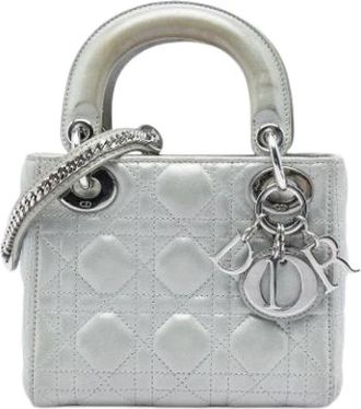 Dior Pre-owned Leather dior-bags - Dames - Vintage Mini Tas - Grijs - ONE Size - Vintage