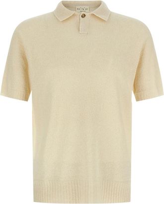 Maryya Boucl&eacute; Katoenen Poloshirt - Heren - Polos - Beige - 2XL - Katoen - Tops