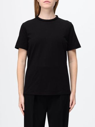 Elisabetta Franchi Cotton T-shirt with Metallic Logo and Back Closure