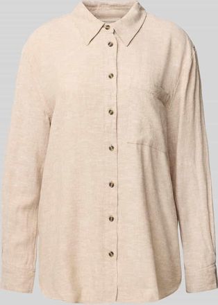 Freequent Relaxed Fit Leinenbluse mit Brusttasche Modell Lava in Sand Melange, Größe XL