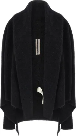 Rick Owens Black Marabou Womens Cardigan