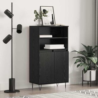 Berkfield Home Highboard with Shelf with Storage with Door Black Engineered wood