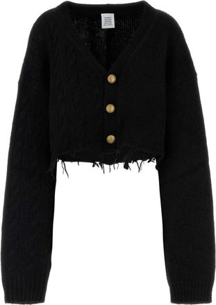 VETEMENTS Zwarte Alpaca Blend Cardigan Truien - Dames - Vesten - Zwart - XS - Truien & Vesten