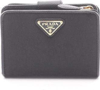 Prada Black Leather Nylon Canvas Wallet (Bi-Fold) (Pre-Owned)