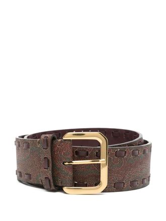 Etro paisley-jacquard belt - Red