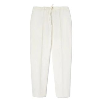 Jil Sander Drawstring Cropped Broeken - Dames - Straight fit broeken - Wit - M - Katoen - Broeken