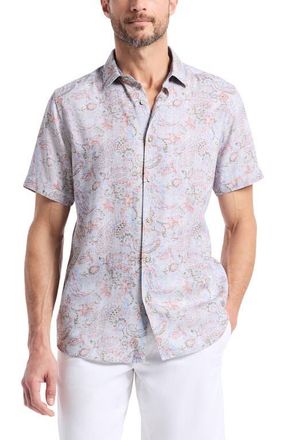 Robert Graham Windsong Floral Paisley Short Sleeve Button-Up Shirt in Multi at Nordstrom, Size Xxx-Large