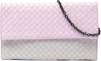 Bottega Veneta Pre-owned Wallet on Chain - Dames - Vintage Schoudertas - Roze - ONE Size - Leer - Vintage