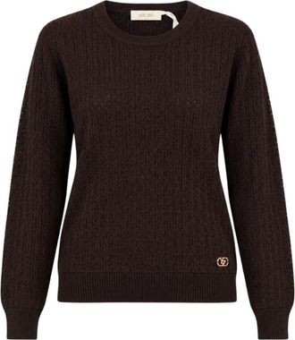 Yes-Zee Trui met ronde hals - Dames - Truien - Bruin - Maat: XS Poliester