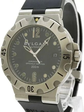 Bulgari Pre-owned Watches, male, Black, Size: ONE SIZE Pre-owned Diagono Scuba Stainless Steel Automatic
