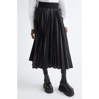 sacai Pleated Cargo Midi Skirt in Black at Nordstrom, Size 2