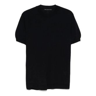 low brand T-Shirts, male, Blue, S, Blue Merino Wool Jumper