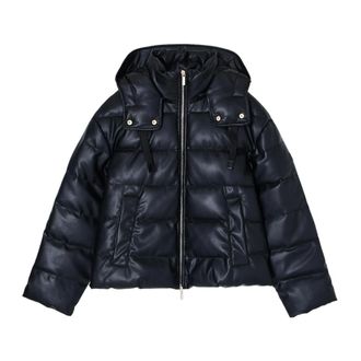 A|X Armani Exchange Jassen, Dames, Zwart, XS, Polyester, Zwarte rits voorkant capuchonjas