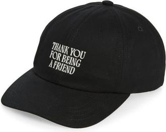 Ami Friend Embroidered Adjustable Baseball Cap in Noir at Nordstrom