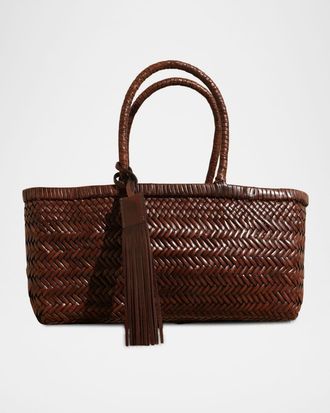 Manebì Knot Tassel Leather Tote Bag