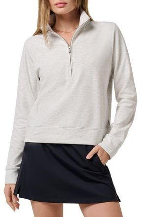 Travis Mathew Cloud Half Zip Pullover in Heather Light Grey at Nordstrom, Size Xx-Large