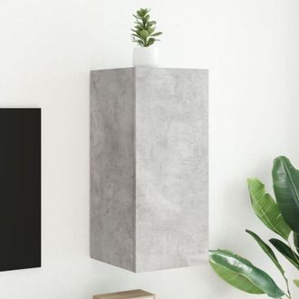 vidaXL Vidaxl - Mueble De Tv De Pared Con Luces Led Gris Hormig&oacute;n 30,5x35x70 Cm