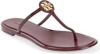 Tory Burch Mini Miller Jelly Thong Sandal in Dark Raspberry/gold at Nordstrom, Size 11