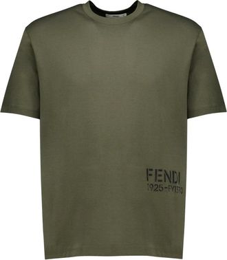 Fendi Camiseta de algod&oacute;n - Tops - Hombre - Verde - M