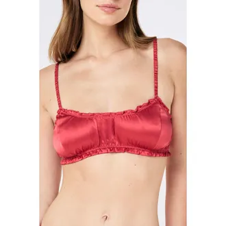 Papinelle Sleepwear Audrey Mulberry Silk Bralette in Amour Rose at Nordstrom, Size Medium