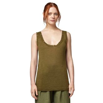 Alpha Studio Sleeveless Tops, female, Green, Size: M Canotta