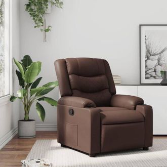 vidaXL Vidaxl - Sill&oacute;n Reclinable De Cuero Sint&eacute;tico Marr&oacute;n