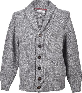 Brunello Cucinelli shawl-collar button-up cardigan - Grey