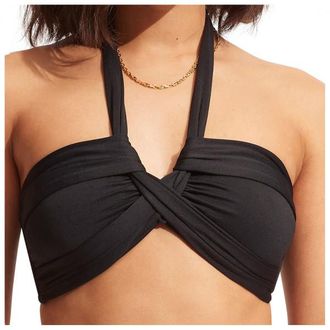 Seafolly Collective Halter Bandeau Bikini-Top für Damen | schwarz