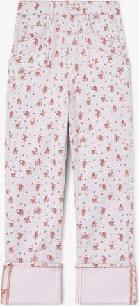 Ganni Peachskin Capri Slim Jeans in Printed Denim - Size 24W/33L Organic Cotton