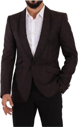 Dolce & Gabbana Sicilia Single-Breasted Blazer - Heren - Business blazers - Rood - M - Wol - Kostuums