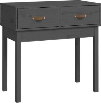 vidaXL Vidaxl - Mesa consola de madera maciza de pino gris 76,5x40x75 cm