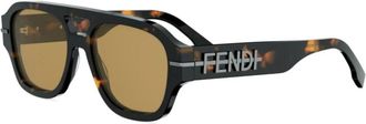Fendi Fe 40130I - unisex - Zonnebrillen - Bruin - 55 MM - Accessoires