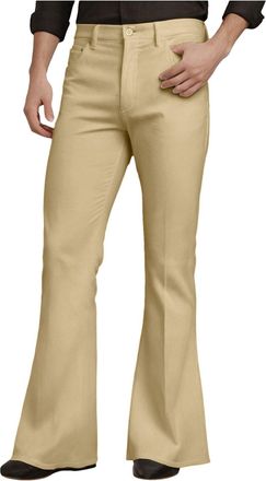 Generic Mens Flared Pants Trousers Mens Stretch Casual Classic Retro Slim Flare Trousers Vintage Bell Bottom Men 60s 70s Flared Pants with Pockets for Theme P