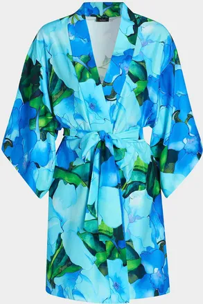 Natori Isla 3/4-Sleeve Floral Mini Robe