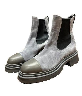 Chanel Grey Suede Ankle Boots Size 40