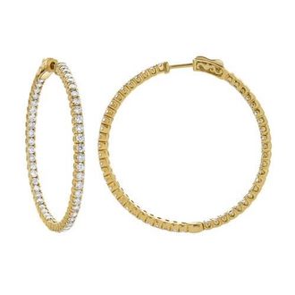 LuvMyJewelry Helios 14K Yellow Gold Diamond HoopEarrings - 4.05 Cts at Nordstrom