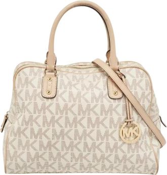 Michael Kors Tweedehands leren handtassen - Dames - Vintage Handtas - Beige - ONE Size - Vintage