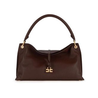Elisabetta Franchi Tassen, Dames, Bruin, ONE Size, Leer, Boulevard Bag