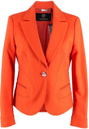 Versace Orange Single Breasted Blazer Size S