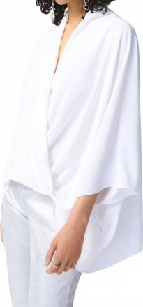 Joseph Ribkoff Weslyn Woven Dolman Sleeve Wrap Top In Vanilla