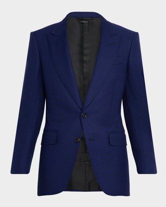 Tom Ford Mens Houndstooth Single-Breasted Sport Coat