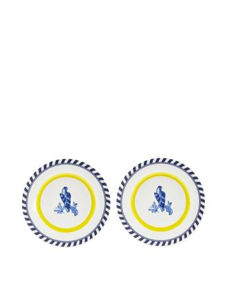 Pols Potten Decoratieve borden met gestreepte randen - Blauw