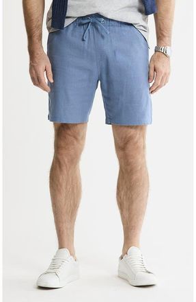 J.A.C.H.S. Linen Blend Drawstring Shorts in Horizon Blue at Nordstrom, Size Xx-Large